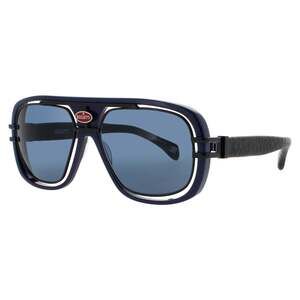 NWT Bugatti 07-DK.BLU/BK Blue Black 56mm Sunglasses